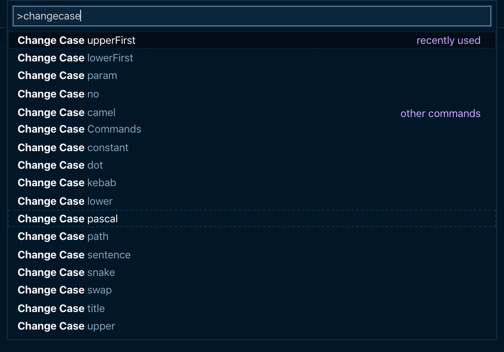 case-converter commands VS Code